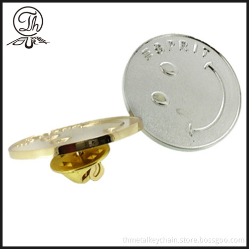 Smiley face pin badges metal